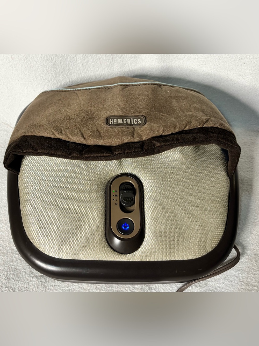 Homedics Brown and Beige Foot & Leg Massager with Control Panel